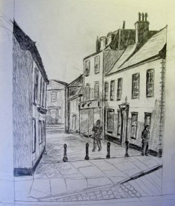 Sketch 2, Buttermarket, Stowmarket (pencil)
